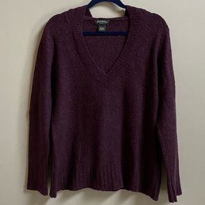 EDDIE BAUER WOMENS PULLOVER SWEATER/COLOR-DARK PURPLE/SIZE L.
